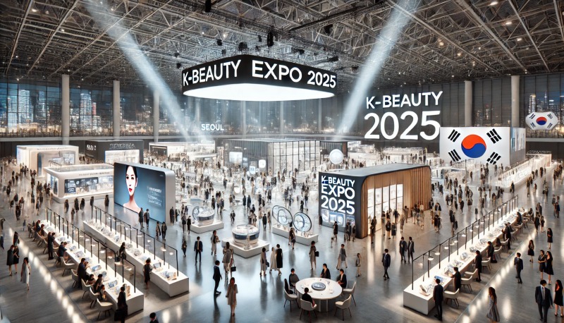 DALL·E 2025-02-26 11.57.42 - A realistic and immersive promotional image for the '2025 Korea Beauty Expo' in Seoul, South Korea. The image captures a bustling exhibition hall with.jpg