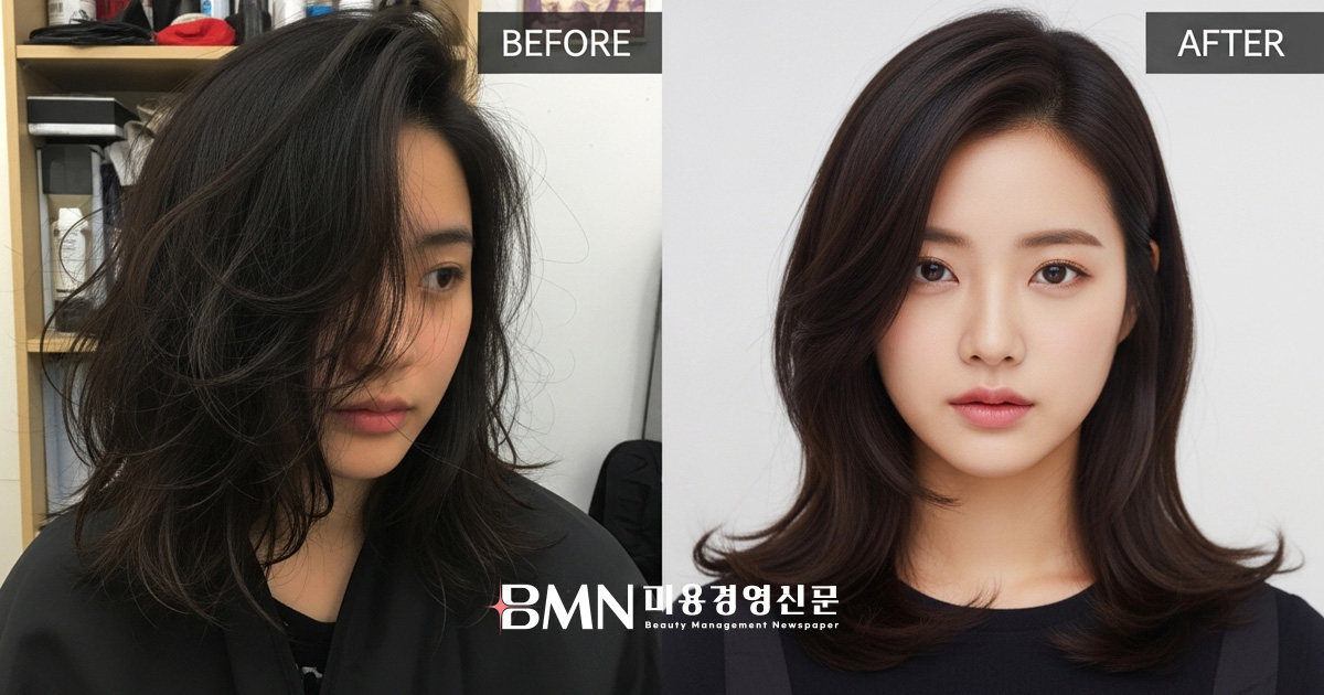 미용대학 입시 포트폴리오 before after 구성 비교 예시
