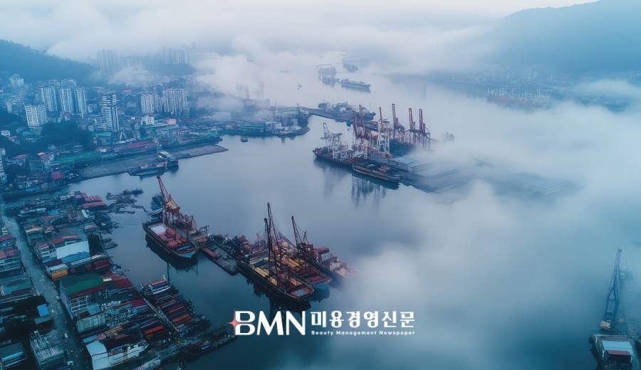화장품 원료 수입 물류 컨테이너 선박 공급망